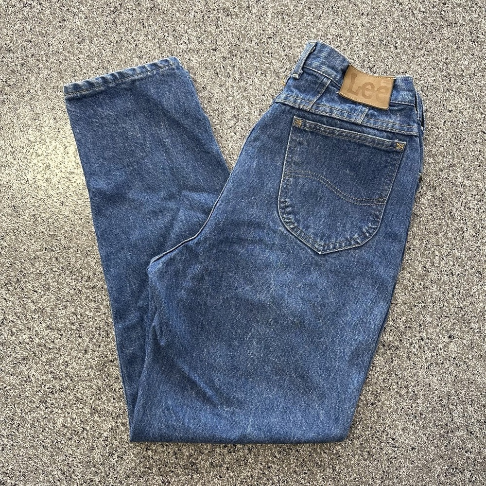 Vintage Lee Jeans Womens 14 28x29 High Rise USA Made Mom Fit 90s Denim